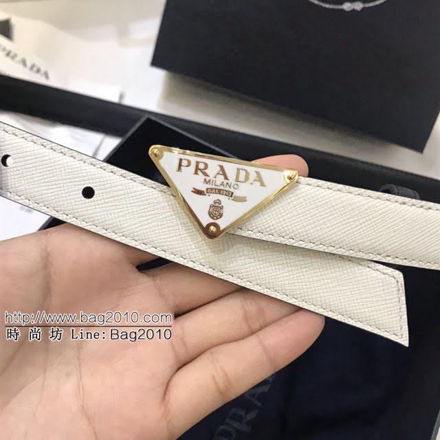 PRADA女士皮帶 普拉達經典塗琺瑯三角形腰帶  jjp2019